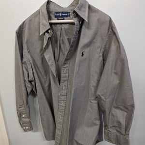 Mens 17.5 32/33 Custom fit, grey buttondown EUC